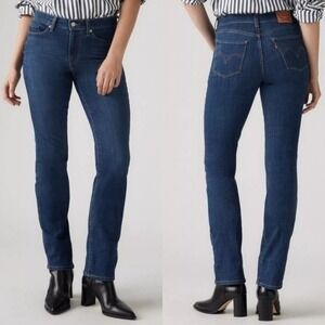 Levi's NEW Women's 27 Timeless Classic Straight Mid Rise Dark Wash Denim Jeans‎